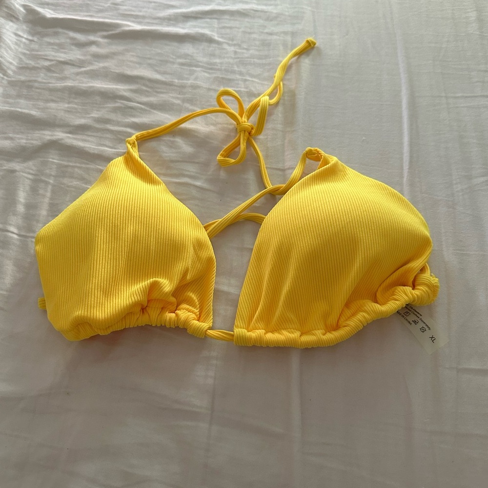 SHEIN Yellow Bikini Top